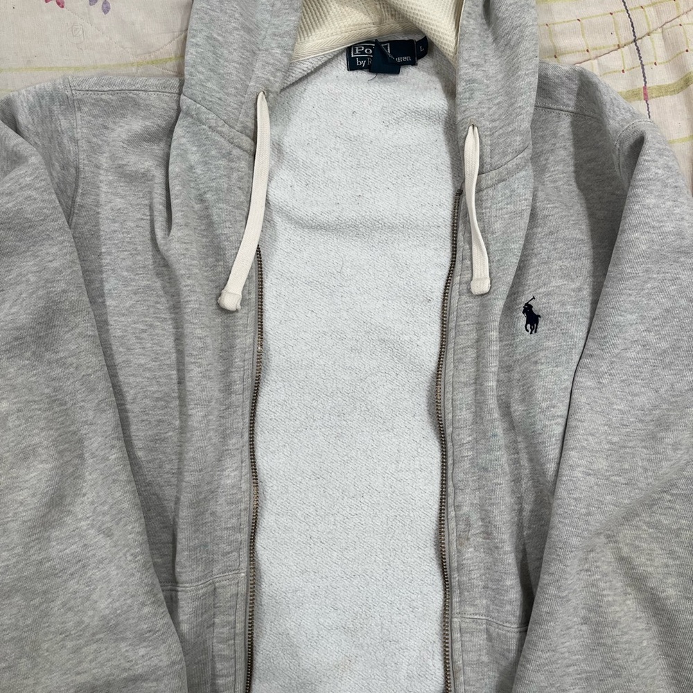 Polo by Ralph Lauren Light Gray Zip-Up Sweater